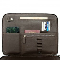 กระเป๋าใส่ ipad / tablet Tech. Folio Brown Color Full Grain Cow Leather ESSENTIAL for Journey